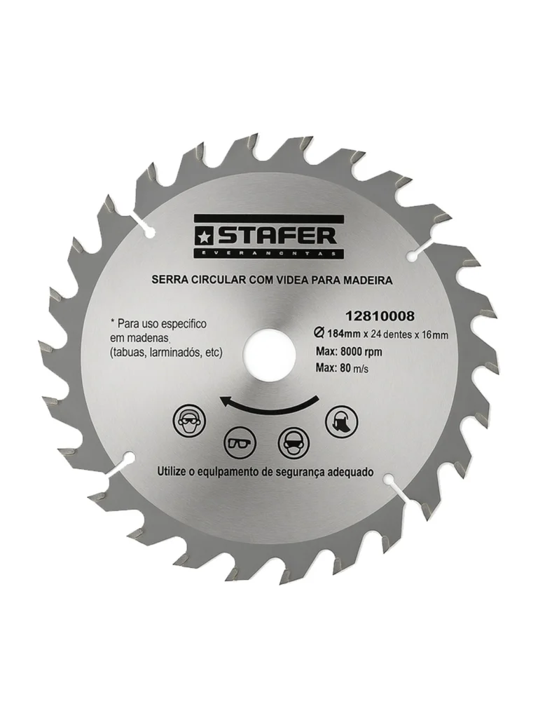 Disco de Serra Circular Madeira 184mm 24 Dentes Furo 16mm