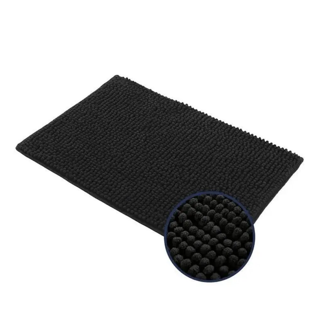 Tapete de Banheiro Microfibra Bolinha Joy Preto 60x40cm - Imagem 4