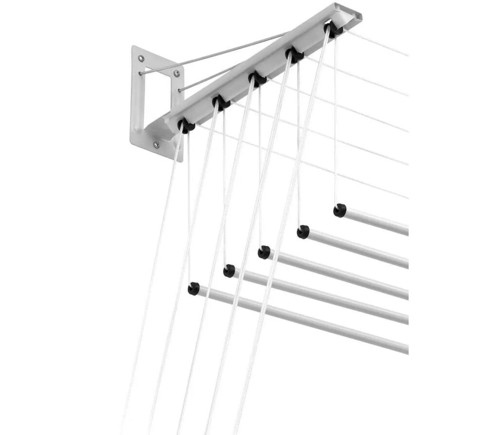 Varal de Teto e Parede Innovar 5 Varetas 1,00m Aço Branco - Imagem 5