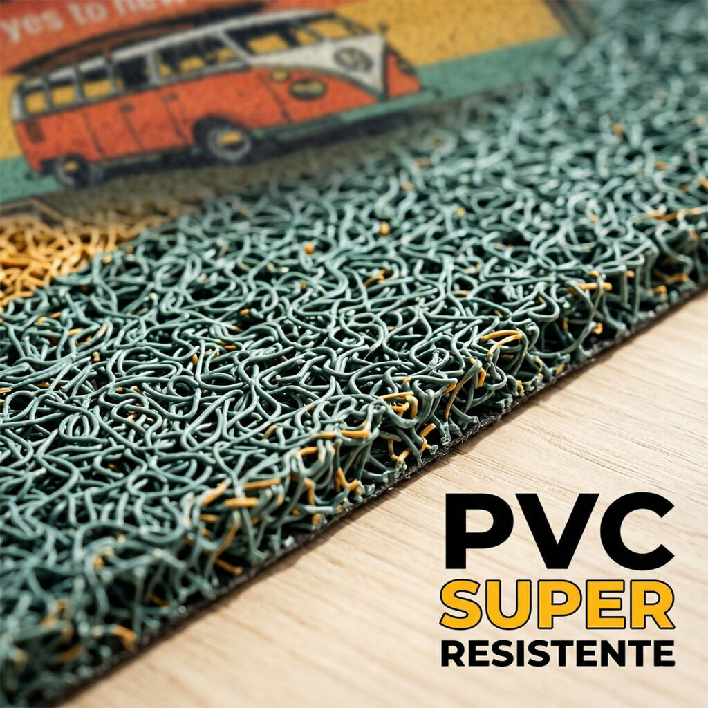 Tapete Capacho Doce Lar Kombi em Vinil 60x40cm Kapazi - Imagem 8