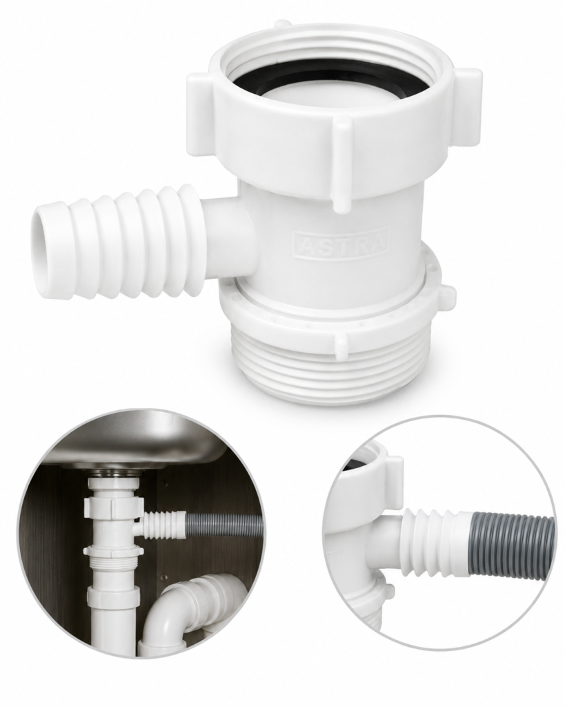 Adaptador de Sifão para Máquina de Lavar Louça Branco Astra - Imagem 6
