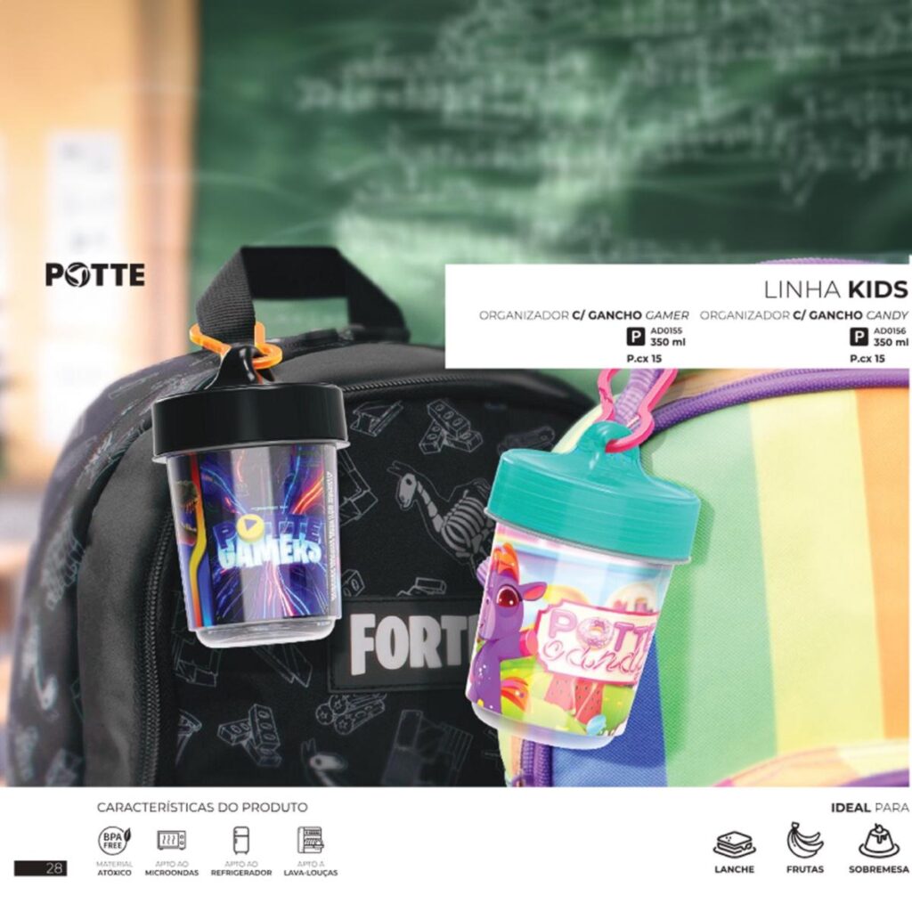 Pote Infantil com Gancho Candy para Petisco e Recreio Potte - Imagem 2