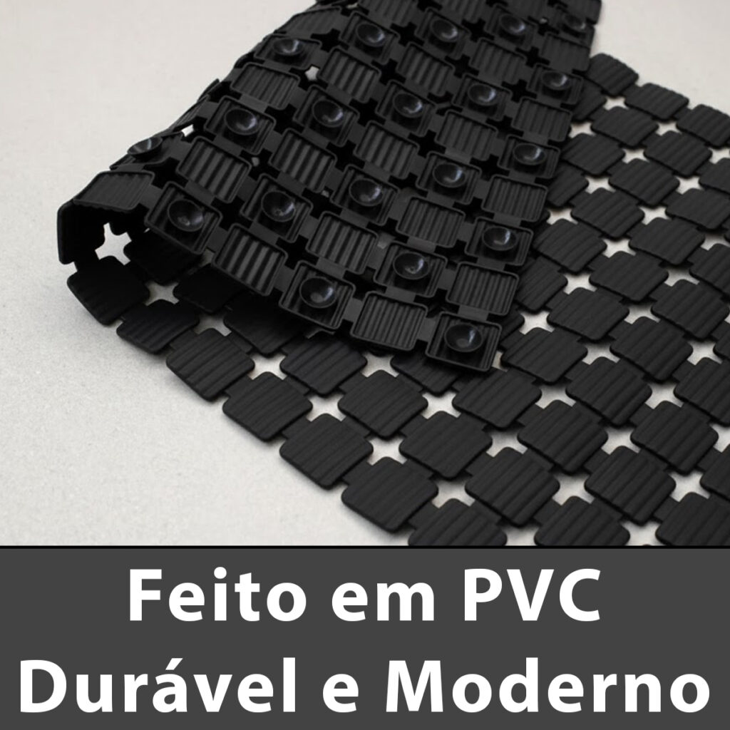 Tapete para Box com Ventosa Flex Deck Preto 68x36cm Kapazi - Imagem 3