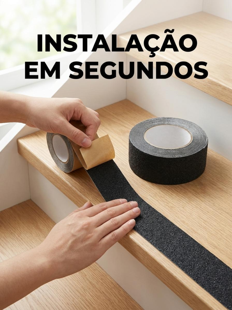 Fita Antiderrapante para Escada Preta 50mm x 5m Kapazi - Imagem 5