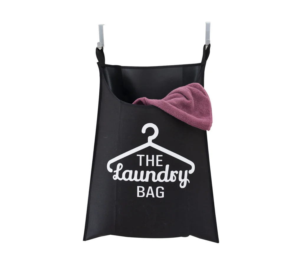 Cesto de Roupa Suja para Porta Laundry Pequeno Preto Secalux