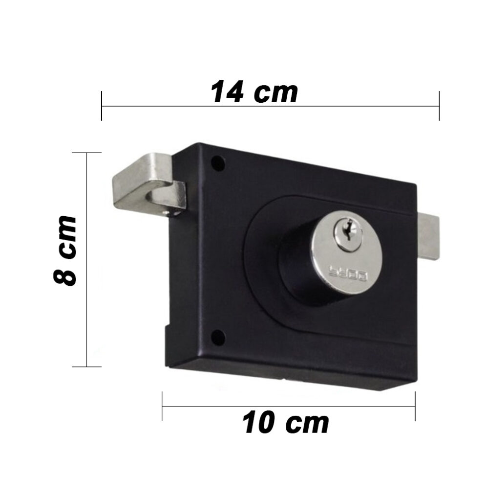 Fechadura de Sobrepor para Portão 525/100mm Inox Preta Pado - Imagem 2