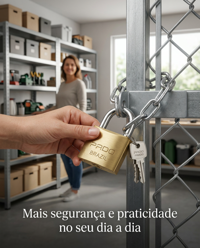 Cadeado de Latão 50mm Mesmo Segredo para Portão Pado - Imagem 3