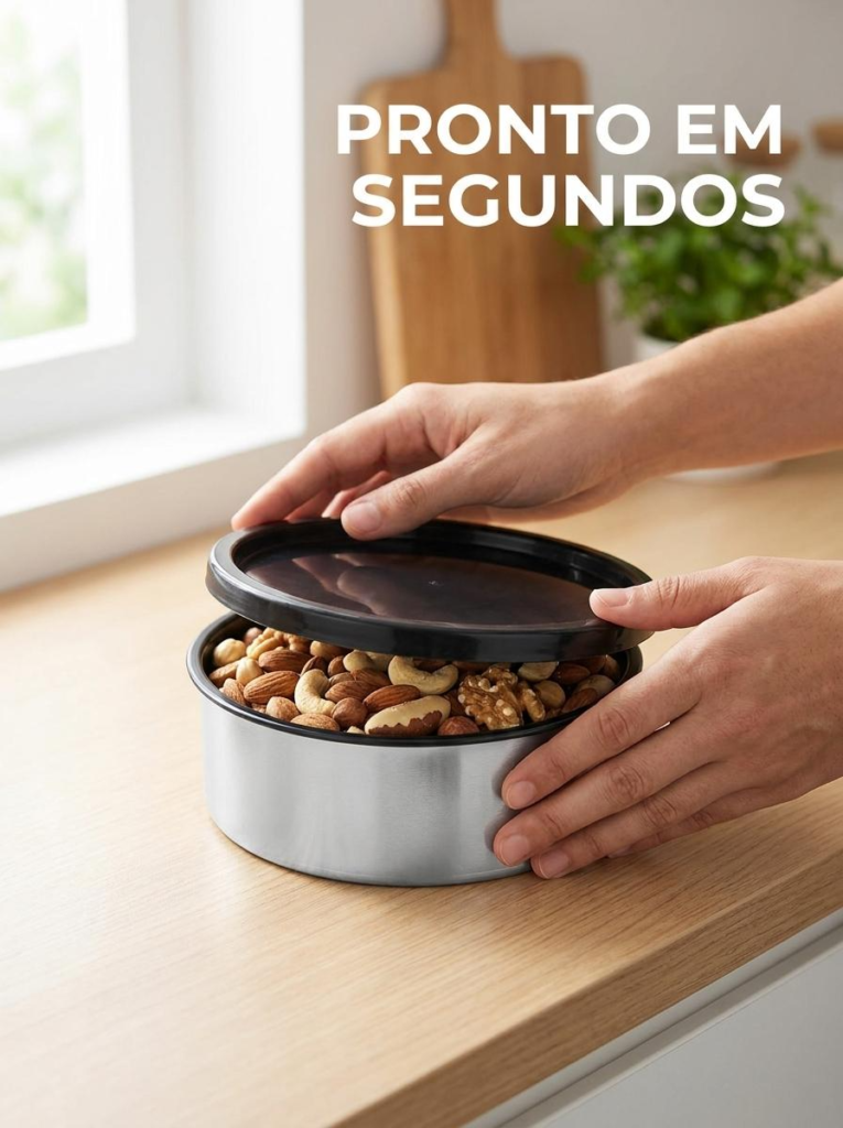 Pote Metalizado com Tampa Redondo 370ml Potte Premium - Imagem 3