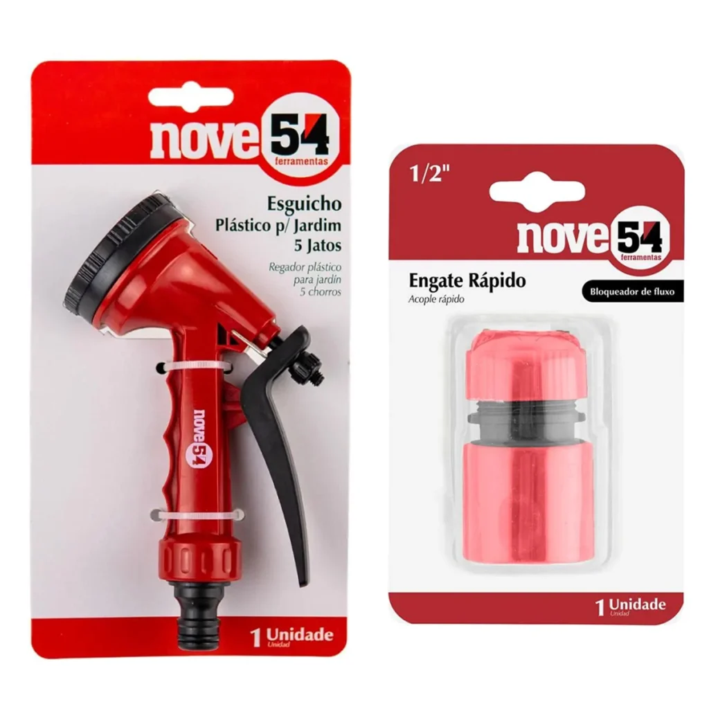 Kit Esguicho para Mangueira 5 Jatos e Engate Rápido 1/2"