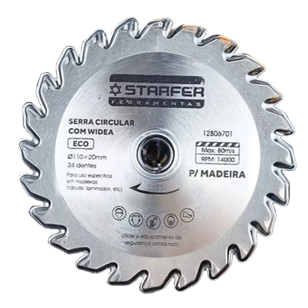 Disco de Serra Circular Madeira 110x20mm 24 Dentes Kit 20