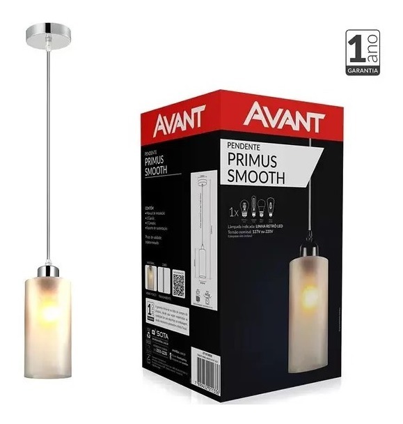 Luminária Pendente Retrô Smooth Aço Preto 1 Cúpula Avant - Imagem 2