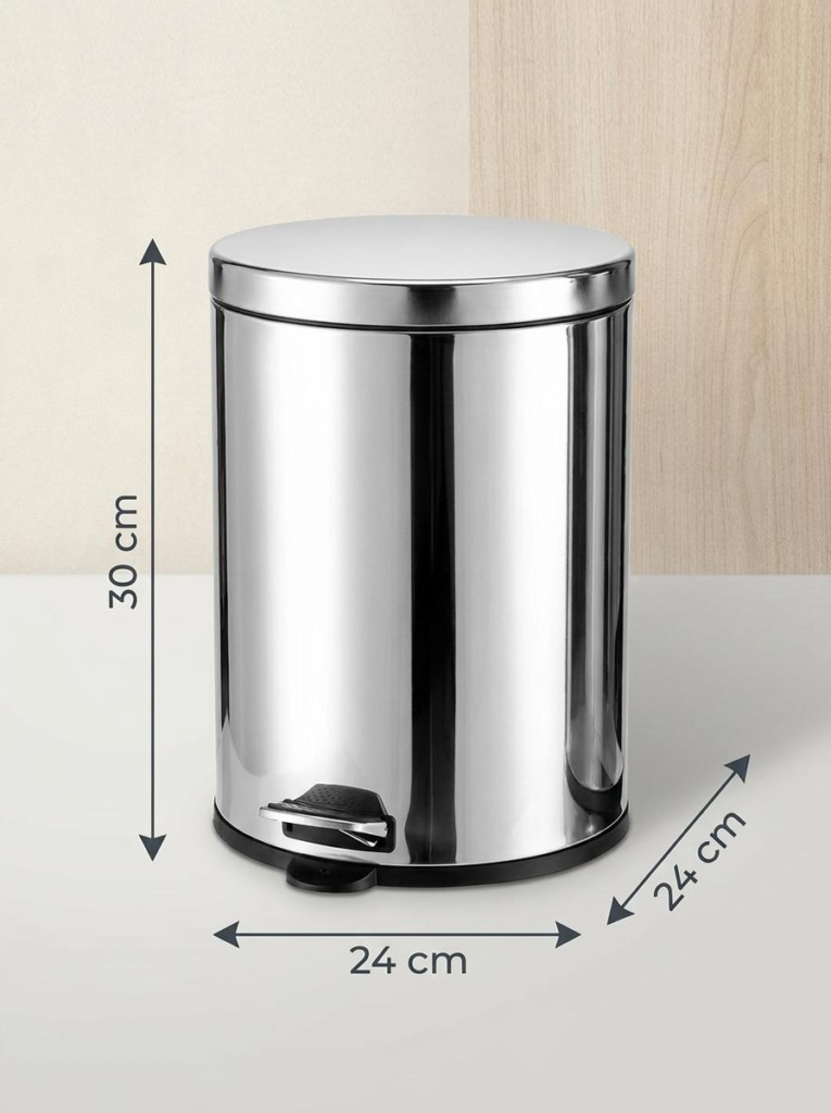 Lixeira Inox com Pedal 4,5L e Recipiente Removível Viel - Imagem 2