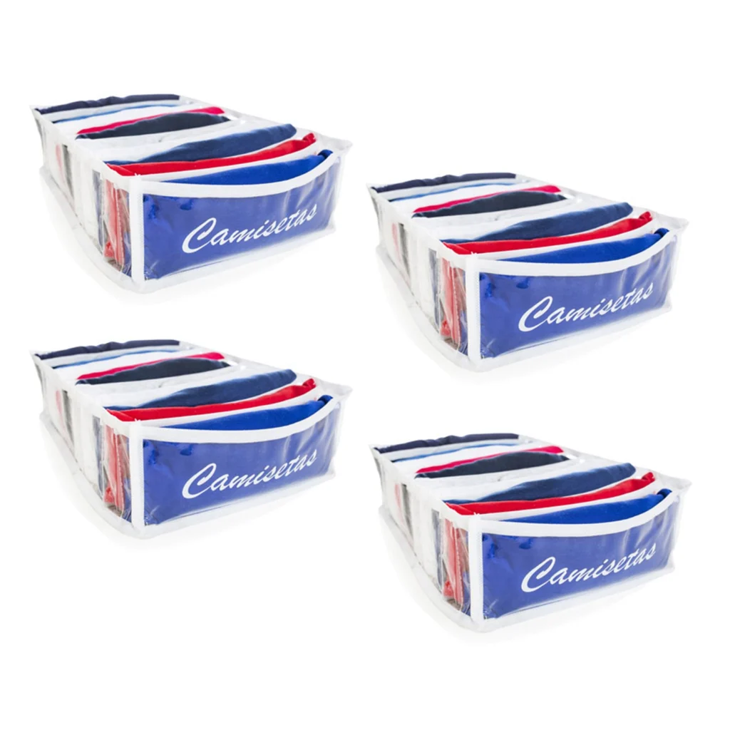 Kit 4 Organizadores de Camisetas Brancos 10 Divisórias