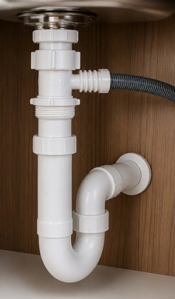 Kit Sifão Extensível de Pia com Adaptador Lava-Louças Astra