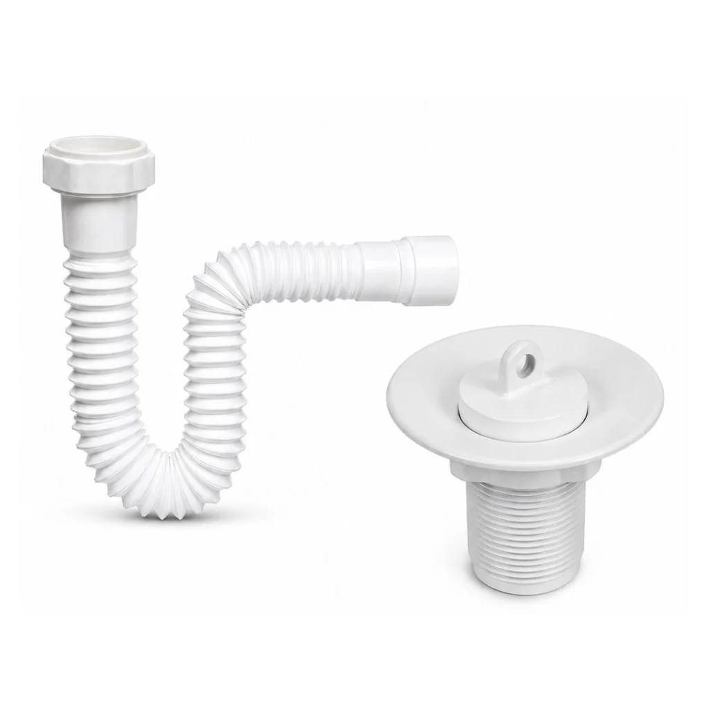 Kit Sifão Sanfonado e Válvula de Lavatório 7/8 Branco Astra