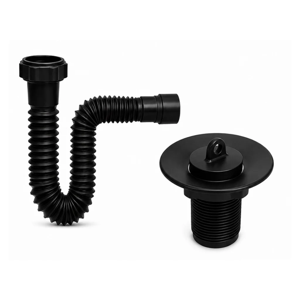 Kit Sifão Sanfonado e Válvula de Lavatório 7/8 Preto Astra