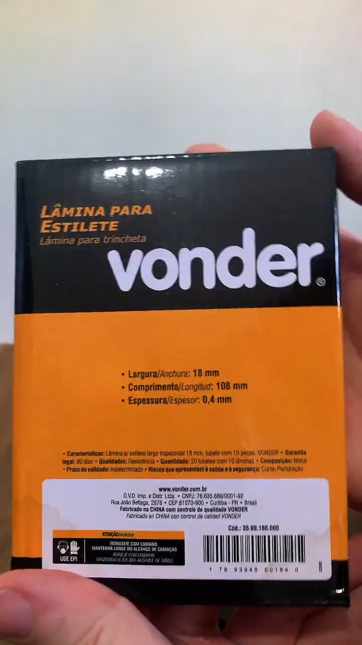 Vídeo: Lâmina para Estilete 18mm Vonder