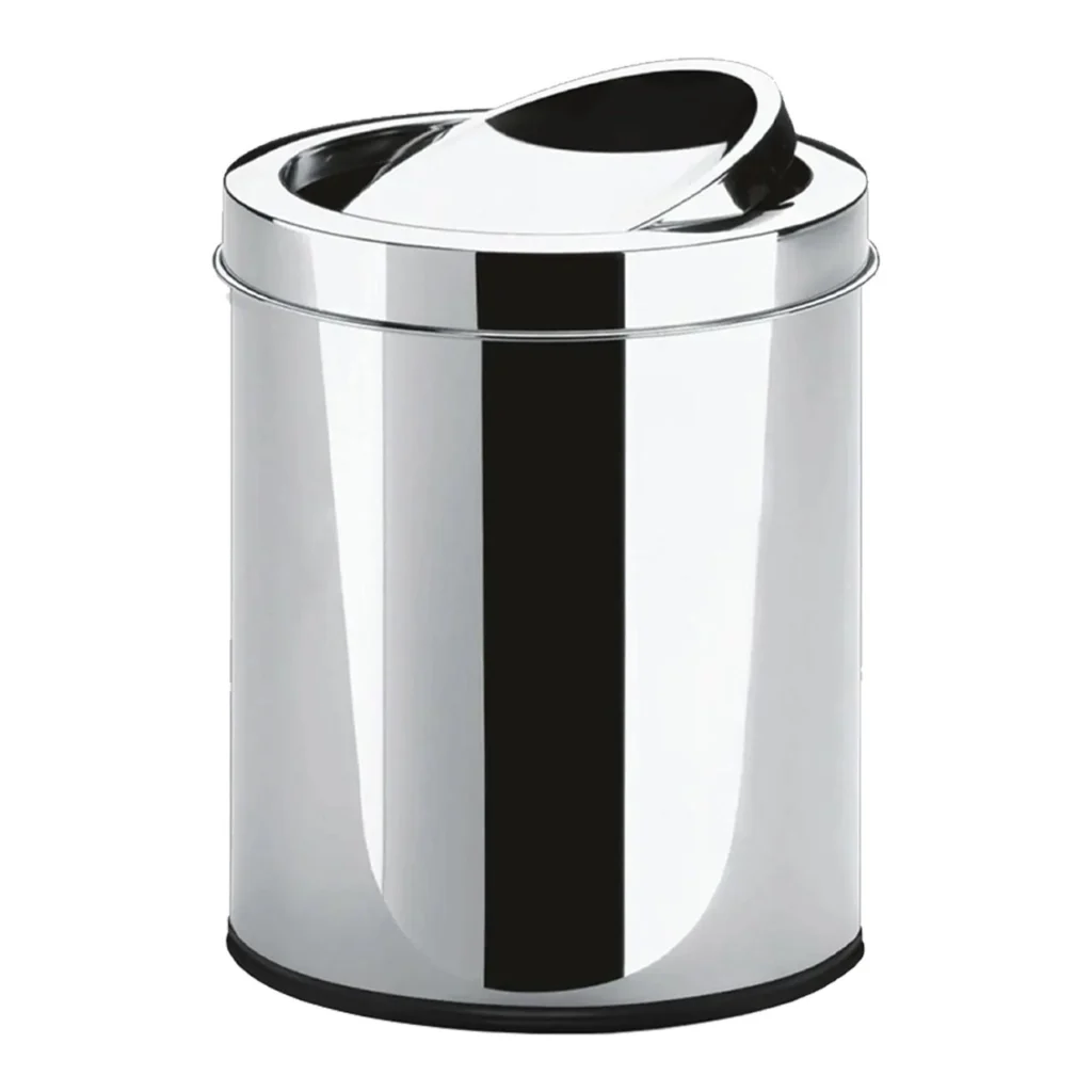 Lixeira Inox Cromada com Tampa Basculante 5L Viel
