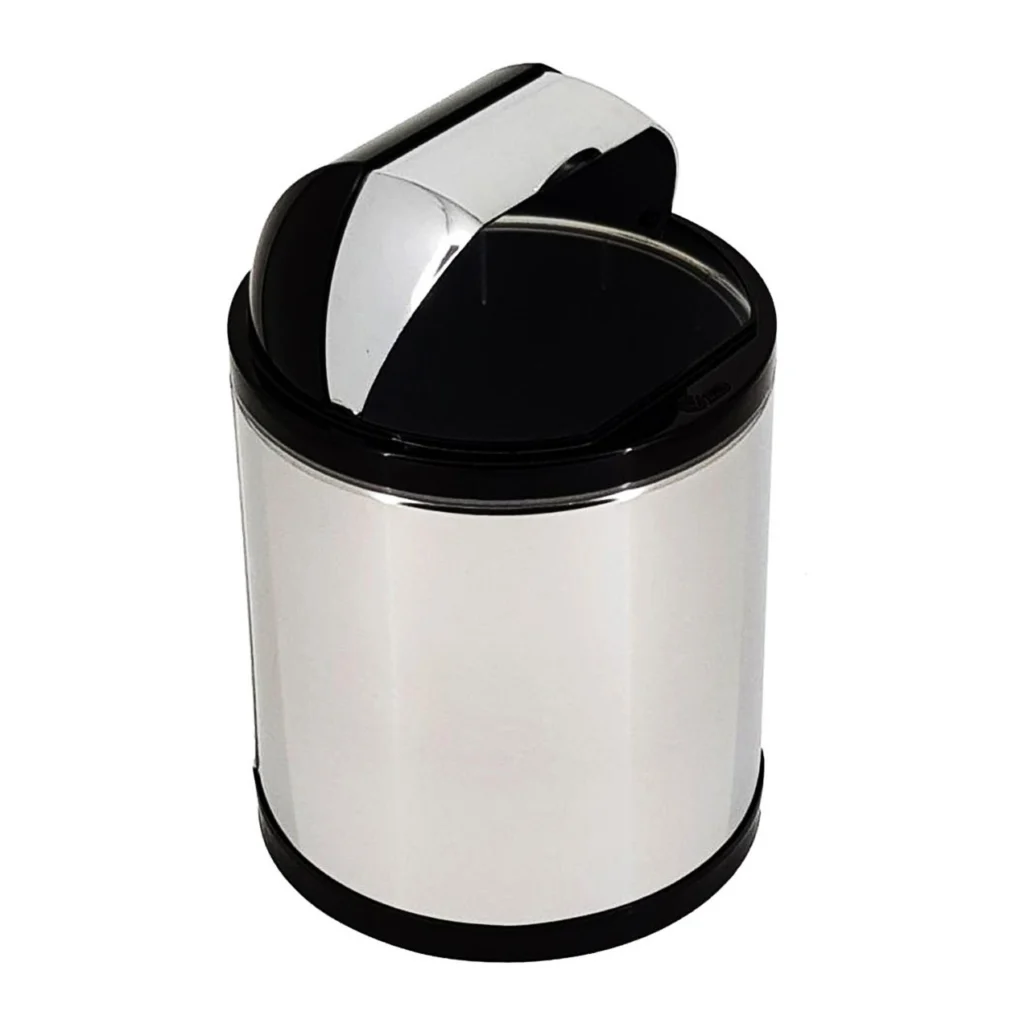 Lixeira Inox para Banheiro Tampa Retrátil 2,5L Viel