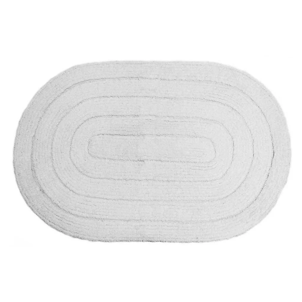 Tapete de Banheiro Oval Allegro 100% Algodão 60x40cm Kapazi