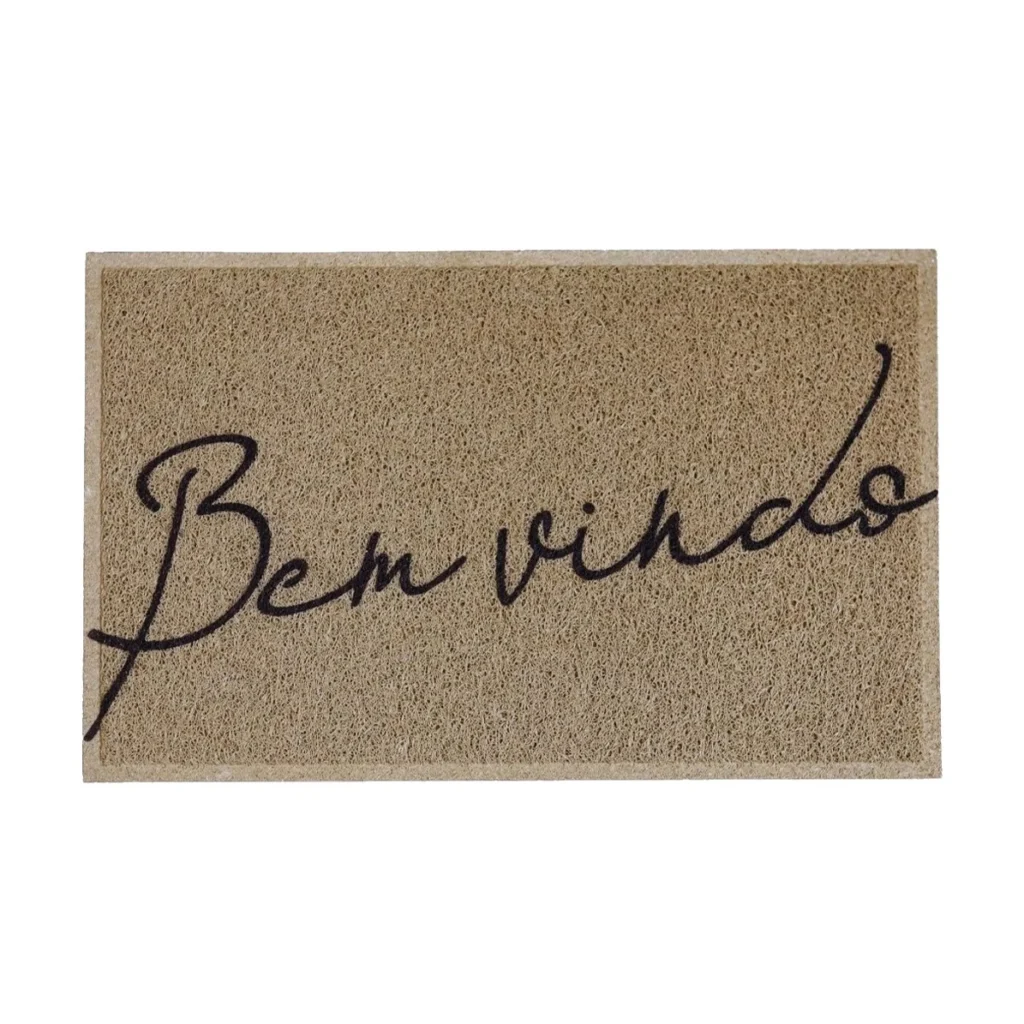 Tapete Capacho Bem-Vindo Light 2.0 Bege em Vinil 60x40cm