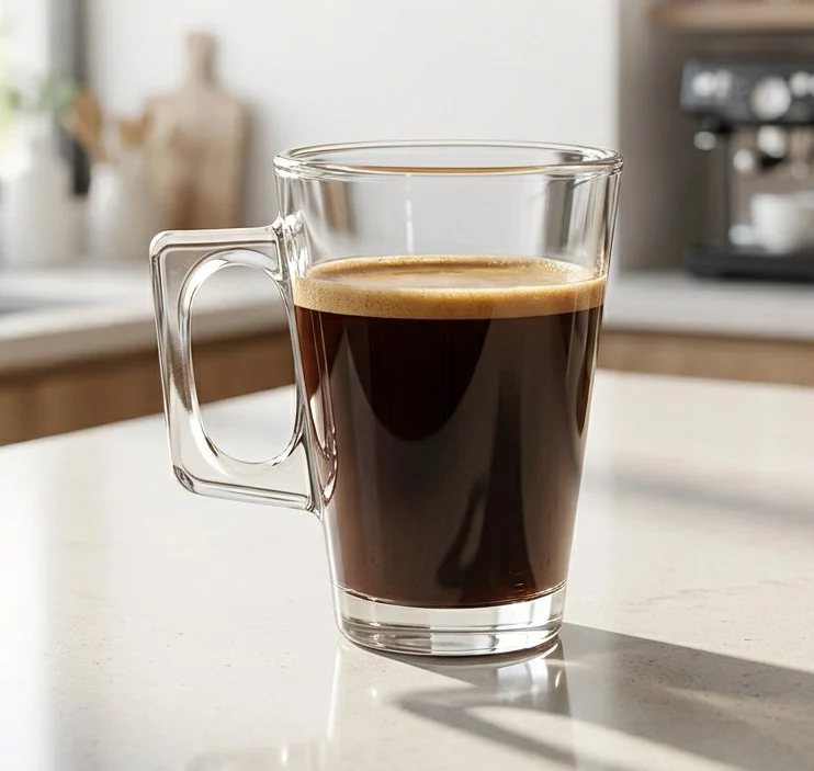 Xícara de Vidro Grossa 225ml para Café e Chá Cortelux